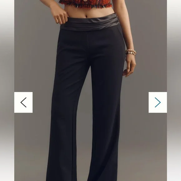 Anthropologie -Maeve Cummerbund Wide-Leg Pants NWT - Picture 2 of 4